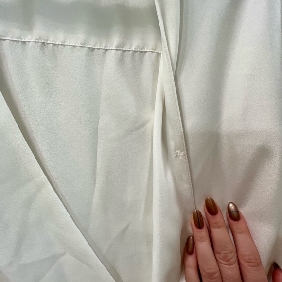 MICHAEL Michael Kors Cream Wrap Cross Blouse Size S - Picture 3 of 4